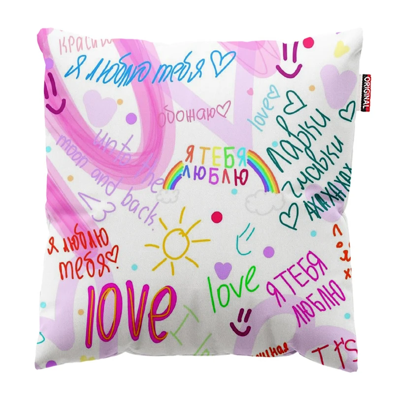 کوسن پاد آفرین طرح عشق کد 2822 سایز 30*30 سانتی متر