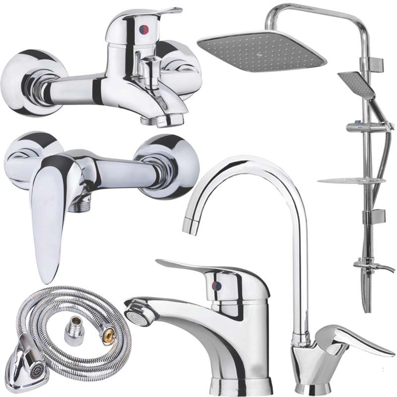 ست شیرآلات های پلاس مدل لوکس U800 مجموعه 6 عددی