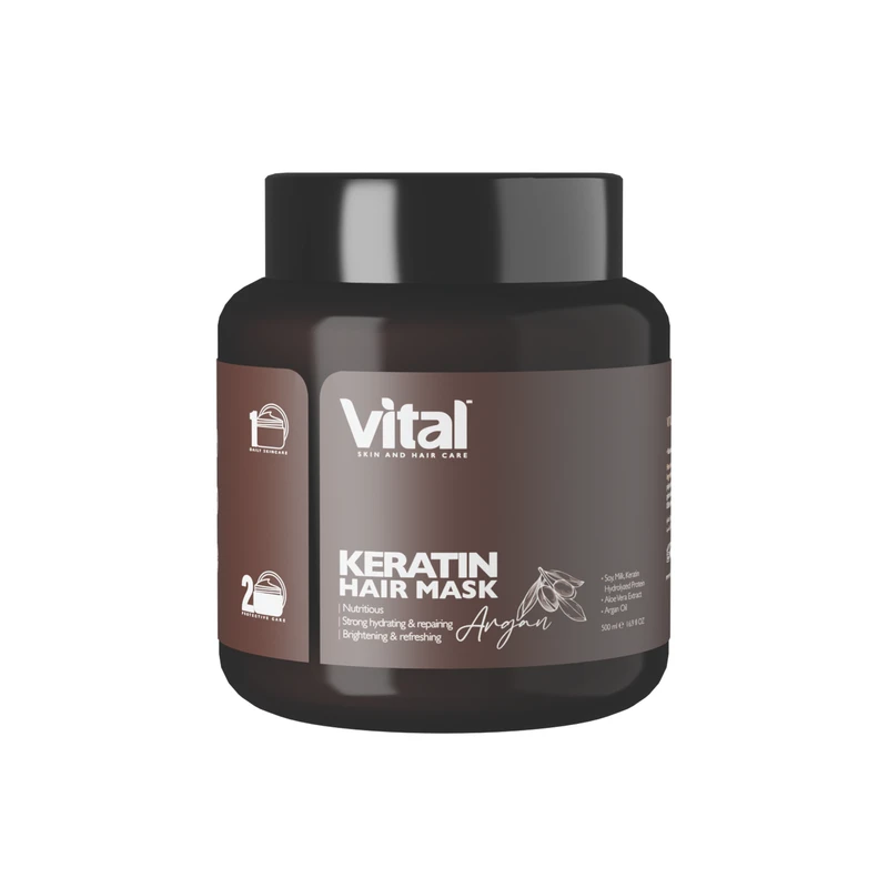 ماسک مو مغذی ویتال مان مدل آرگان مناسب برای  انواع مو حجم 500 میلی لیتر