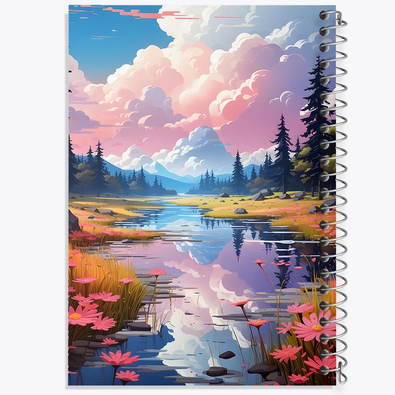 دفتر نت موسیقی 50 برگ خندالو مدل منظره بهاری کد F649