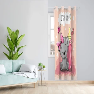 پرده مدل اتاق کودک دخترانه مخمل پانچی کد 1283 سایز 140x280 سانتی متر