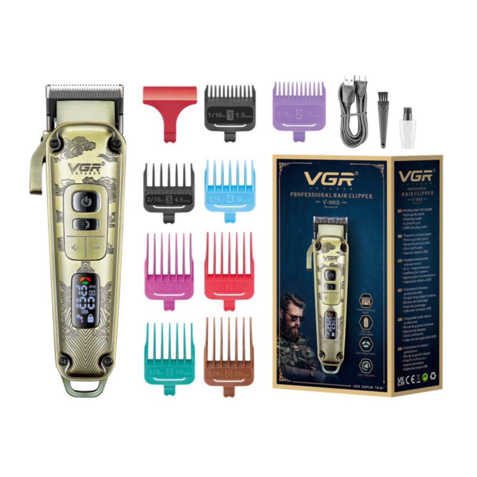 ماشین اصلاح موی سر و صورت وی جی ار مدل V-005 -  - 4