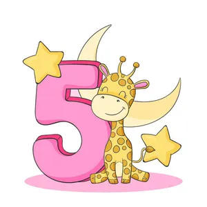 استند تولد طرح زرافه عدد پنج 5 کد 88