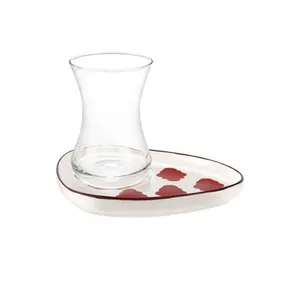 ست فنجان و نعلبکی مادام کوکو مدل vie rouge oiseau مجموعه 4 عددی