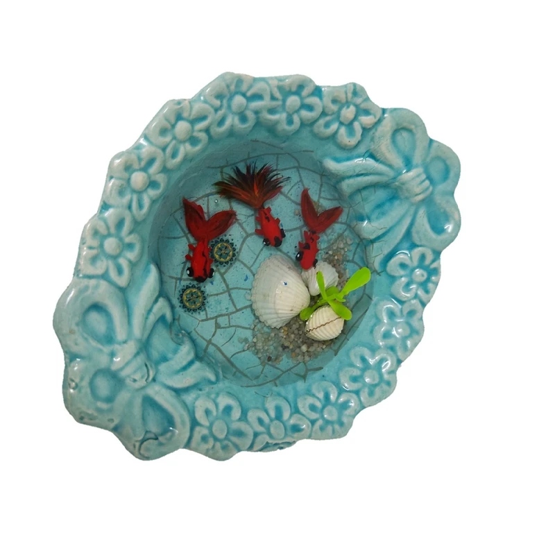 دکوری طرح تنگ ماهی سه بعدی مدل پاپیون سرامیکی