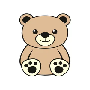 استیکر چوبی کودک مدل خرسی کد 004