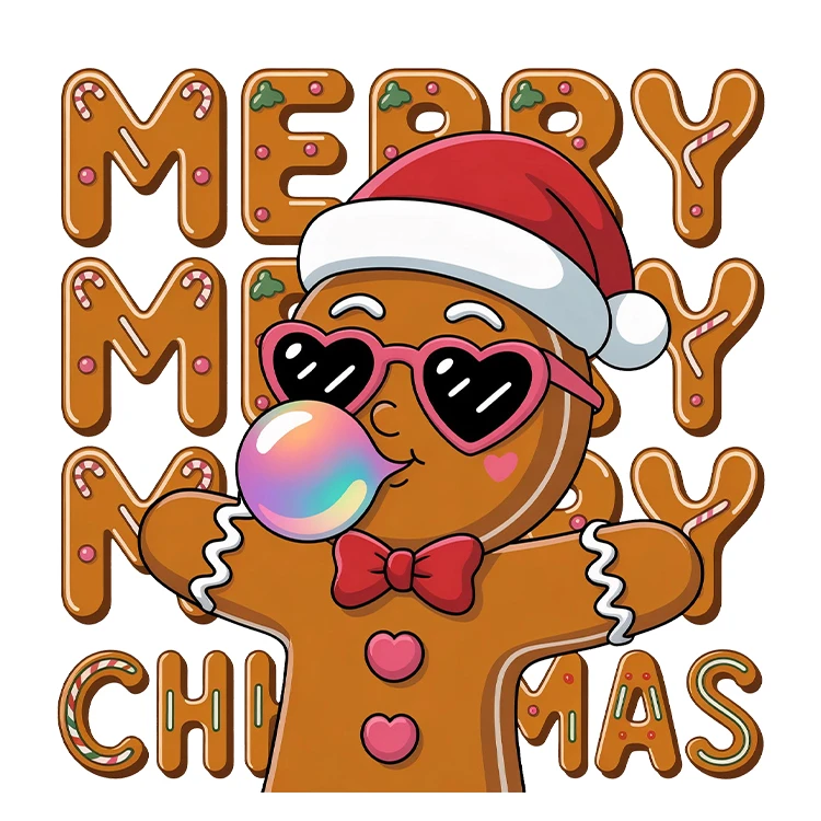 استیکر پارچه و لباس پاد آفرین مدل کریسمس طرح کوکی بیسکویت کد S3092