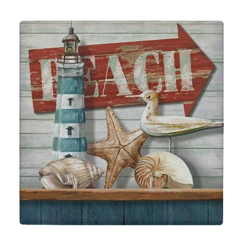 زیر لیوانی طرح صدف و ستاره دریایی کد    3788178_1775