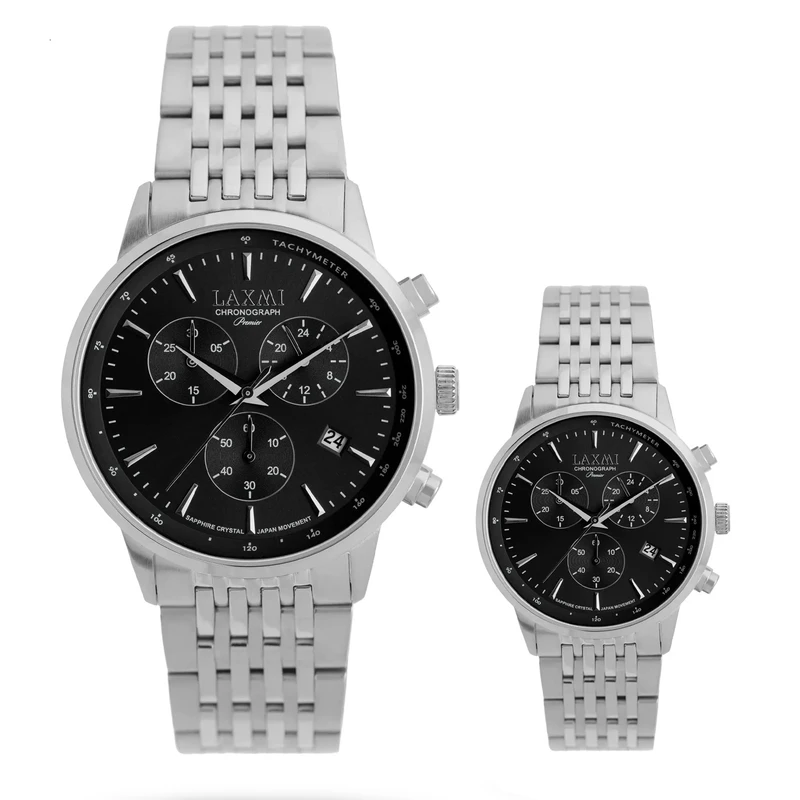 ست ساعت مچی عقربه‌ای کوارتز زنانه و مردانه لاکسمی مدل 8562/8