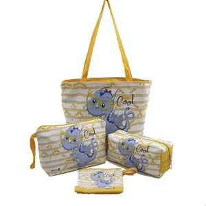 ساک لوازم کودک و نوزاد ساسویه مدل حیوانات فانتزی کد 107 مجموعه 4 عددی 