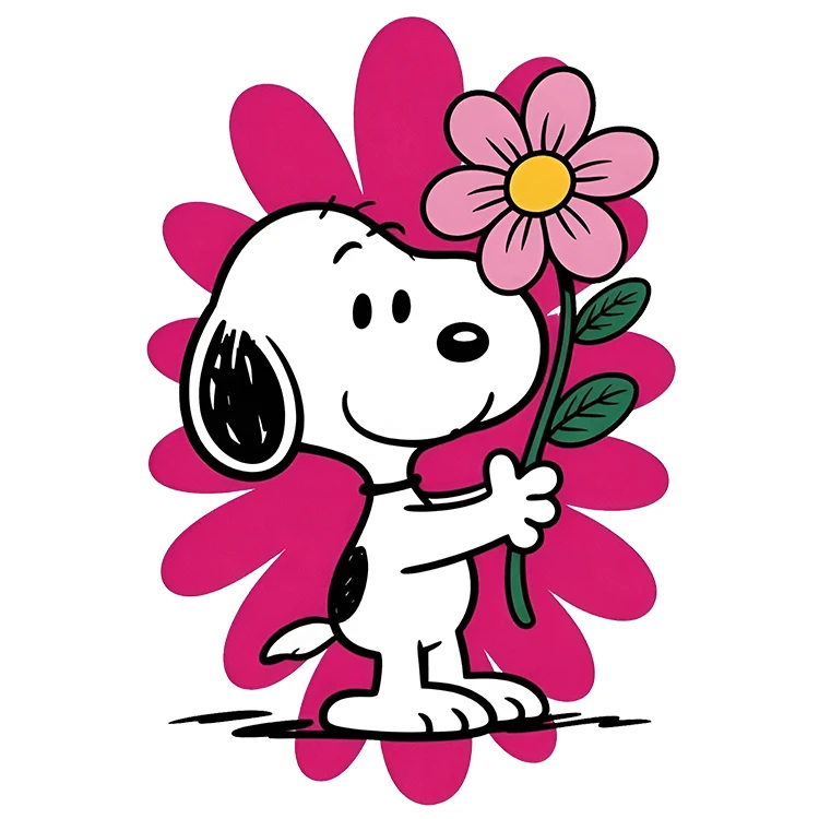 استیکر پارچه و لباس پاد آفرین مدل اسنوپی و گل کد DKST795