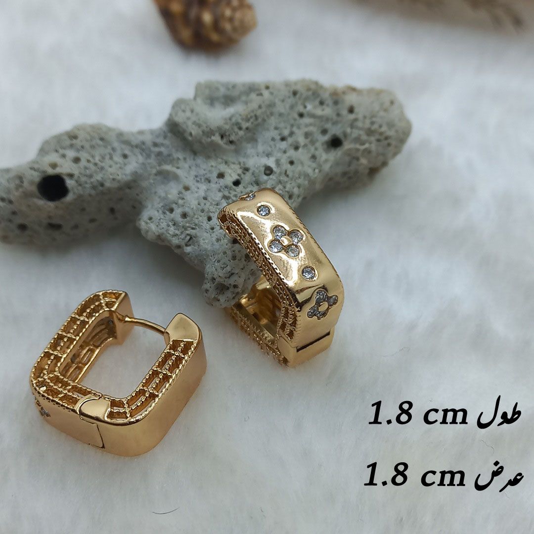 گوشواره زنانه ژوپینگ مدل مربعی کد NN 049 -  - 3