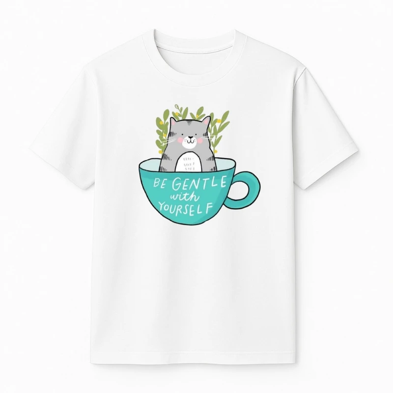 تی‌شرت آستین کوتاه دخترانه مدل گربه فنجون 