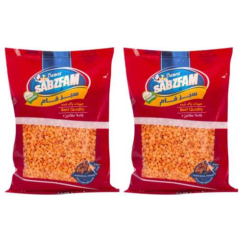 دال عدس سبزفام - 450 گرم بسته 2 عددی