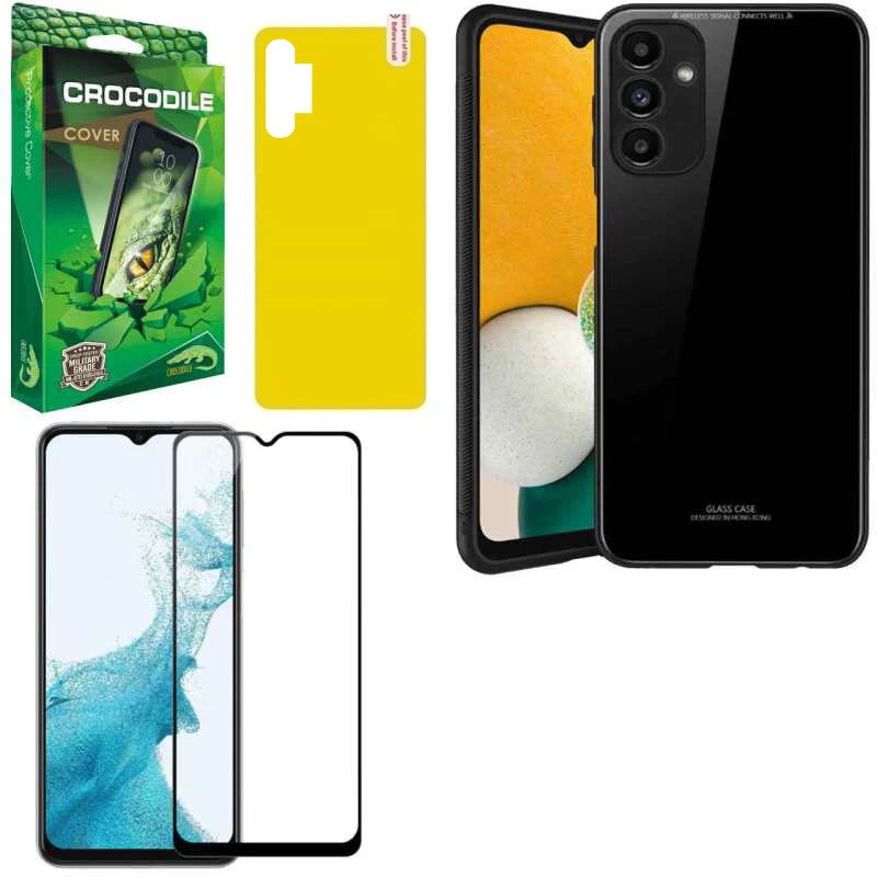 کاور کروکودیل مدل PG-CO-2BND مناسب برای گوشی موبایل سامسونگ Galaxy A13 5G به همراه محافظ صفحه نمایش و محافظ پشت گوشی