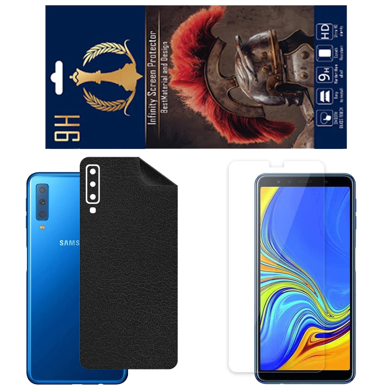 برچسب پوششی اینفینیتی مدل CH مناسب برای گوشی موبایل سامسونگ Galaxy A7 2018 به همراه محافظ صفحه نمایش