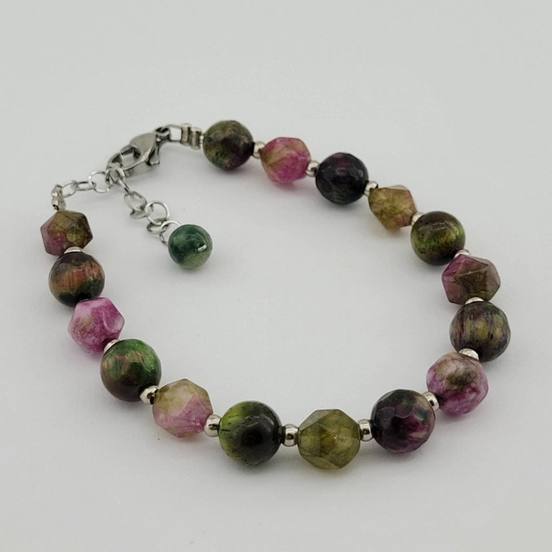 دستبند زنانه مدل سنگ  ترکیب چشم گربه کد 76