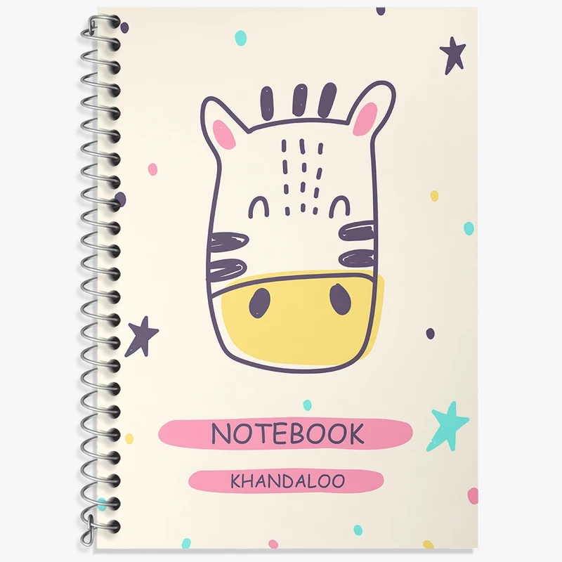 دفتر زبان 50 برگ خندالو مدل دو خط طرح گورخر بامزه کد N423