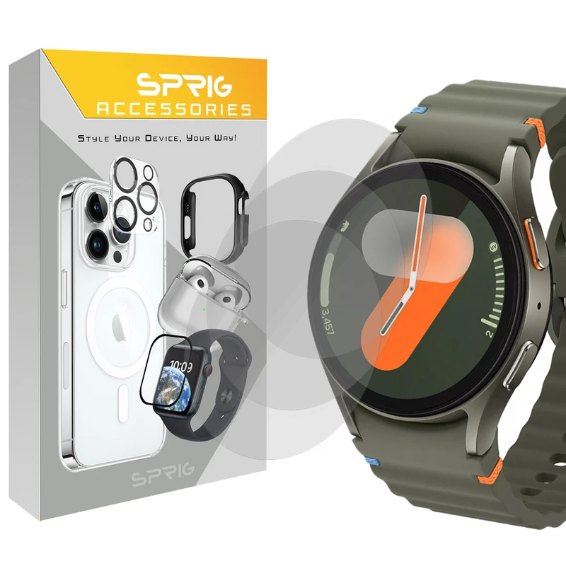 محافظ صفحه نمایش شیشه ای اسپریگ مدل SH-SP مناسب برای ساعت هوشمند سامسونگ Galaxy Watch 7 44mm مجموعه 3 عددی
