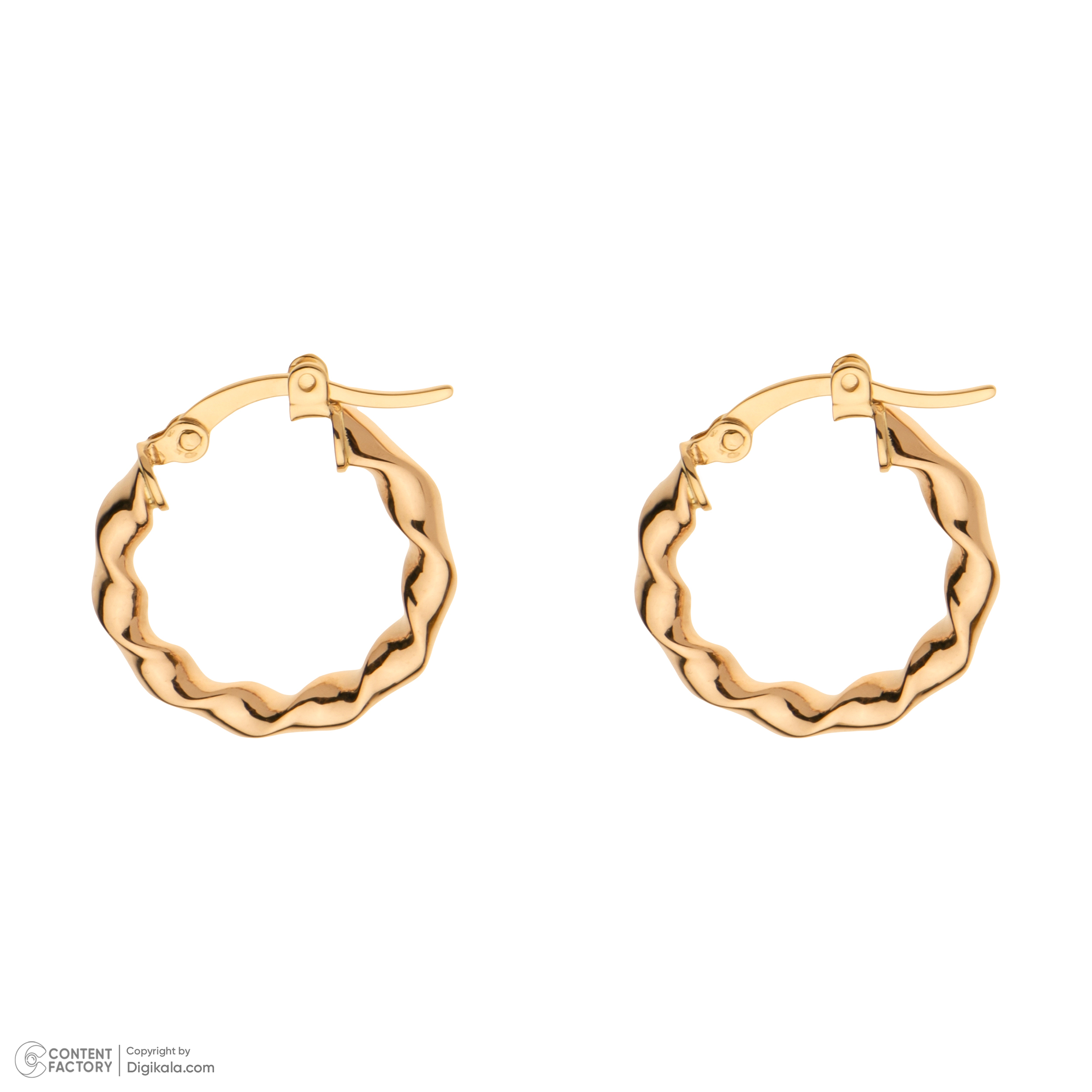 گوشواره حلقه‌ای طلا 18 عیار زنانه گلدم مدل E-3070041