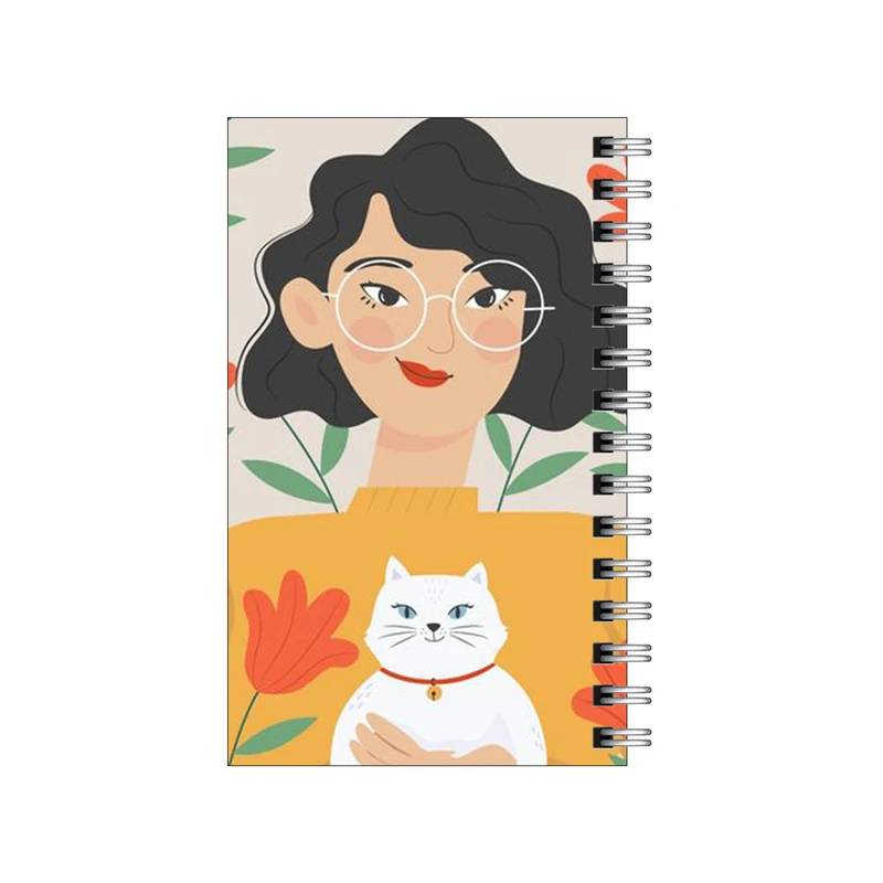 دفترچه یادداشت مدل to do list طرح دختر عینکی و گربه کد 6739971