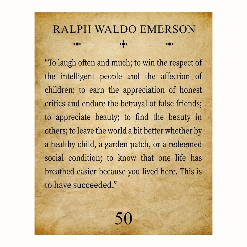 پوستر مدل رالف والدو امرسون -خندیدن به اندازه زیاد