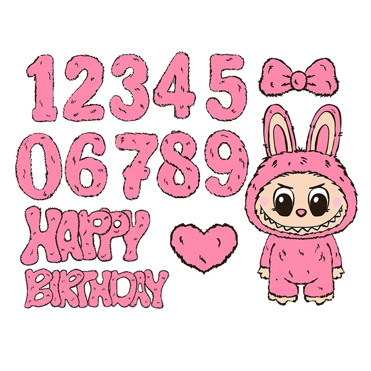 استیکر پارچه و لباس پاد آفرین مدل عروسک لبوبو Labubu کد S1189