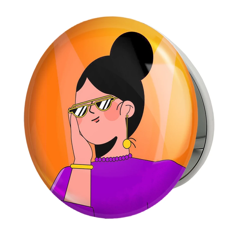 آینه جیبی خندالو طرح دختر قوی Girl Power مدل تاشو کد 28943