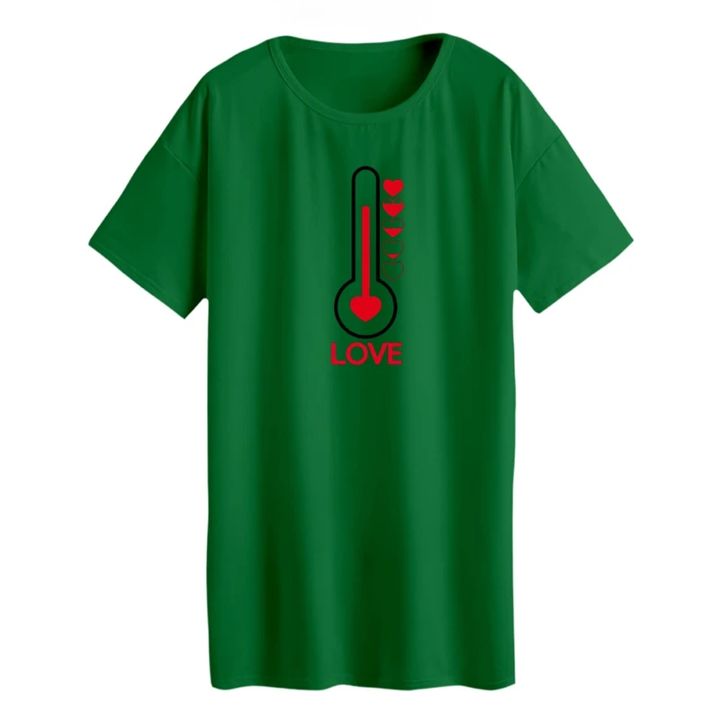 تی شرت لانگ زنانه مدل دماسنج Love