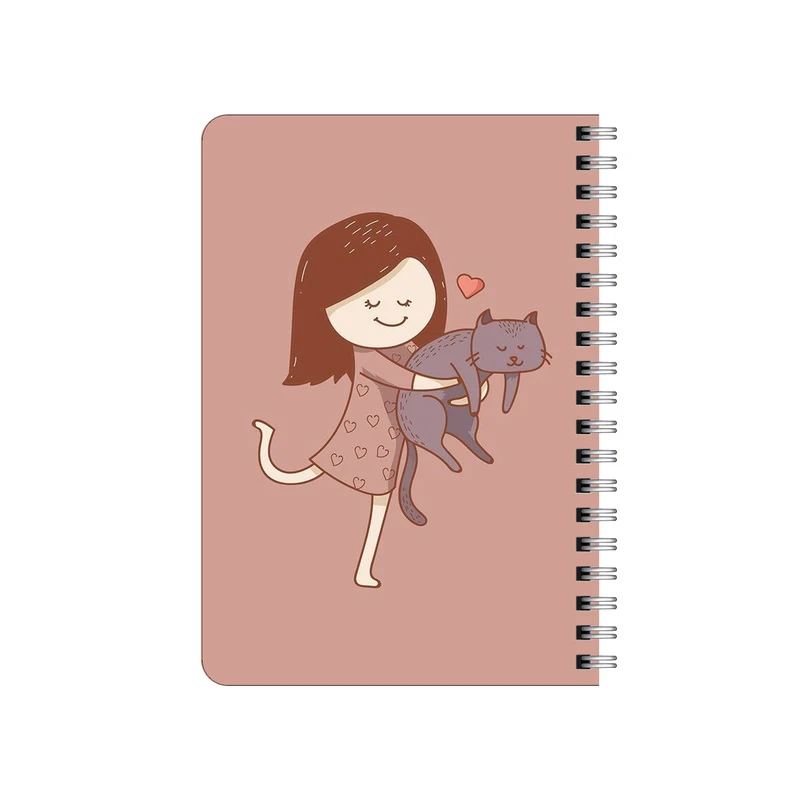 دفترچه یادداشت بامبیلیپ مدل چوبی طرح دختر و گربه کد 6894246