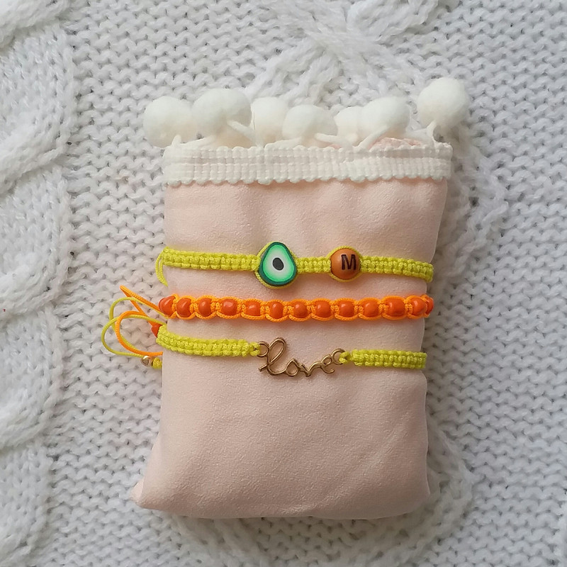 دستبند دخترانه مدل آووکادو NA111 بسته 3 عددی