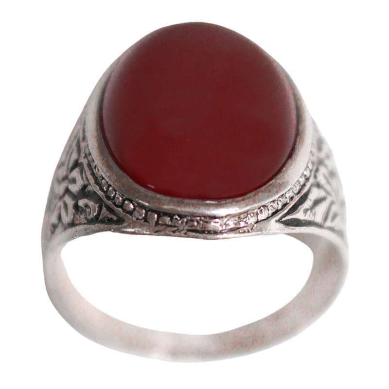 انگشتر نقره مردانه مدل عقیق کد KAM-014