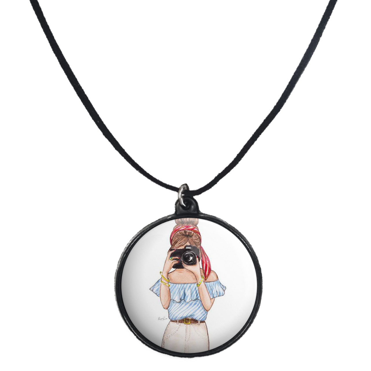 گردنبند پرمانه طرح عکاس کد pmb.5149 مدل دو طرفه