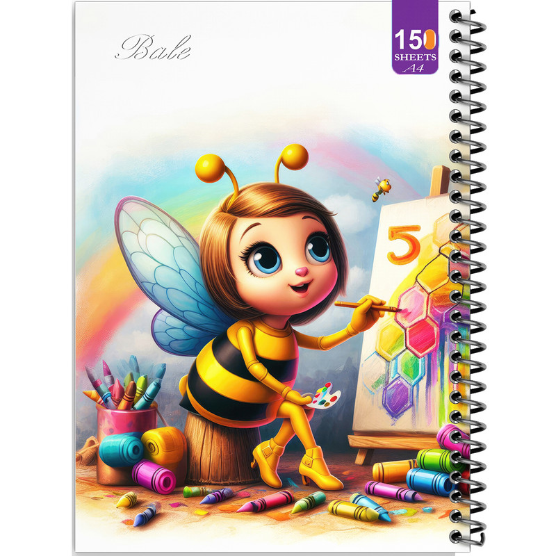دفتر نقاشی 150 برگ انتشارات بله مدل رحلی طرح فانتزی زنبور هنرمند کد A4-P159