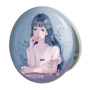 آینه جیبی خندالو طرح دخترانه مدل تاشو کد 25612 