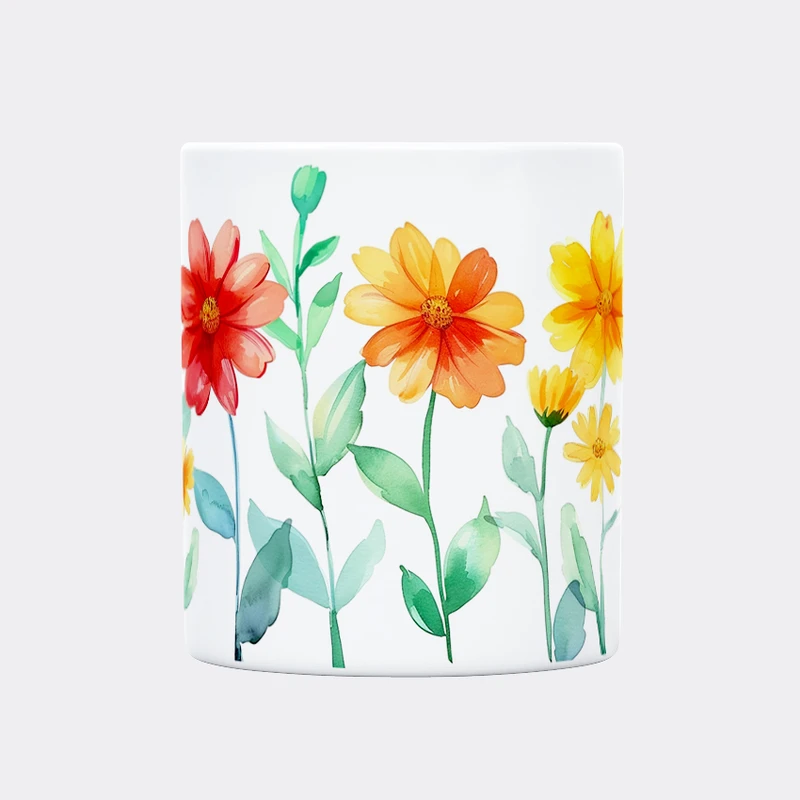 ماگ حس آمیزی طرح گل‌های بهاری کد 41 