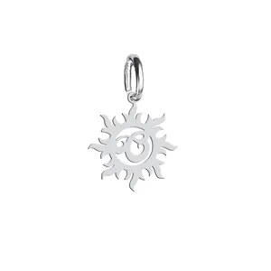 آویز گردنبند نقره هایکا طرح خورشید و حرف O مدل h.n 823