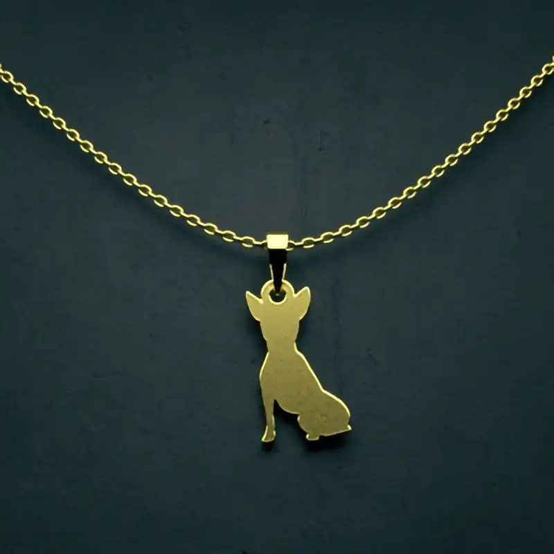 گردنبند طلا 18 عیار زنانه مدوپد مدل سگ کد J3-1-1088