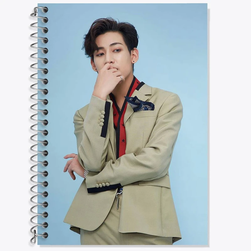 دفتر زبان 50 برگ خندالو مدل دو خط طرح بم بم گروه گات سون GOT7 کد 20936