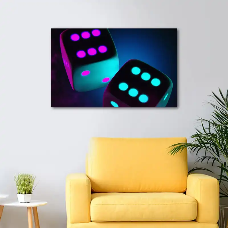 تابلو شاسی عرش مدل فانتزی تاس شبرنگ کد As2012