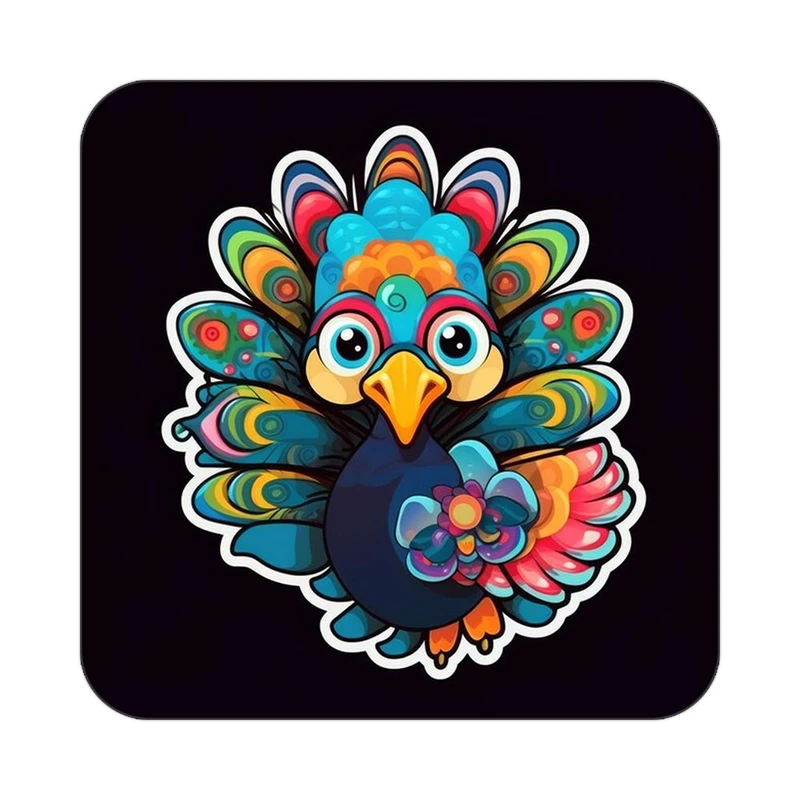 زیر لیوانی کاکتی طرح حیوانات رنگی مدل mp25840