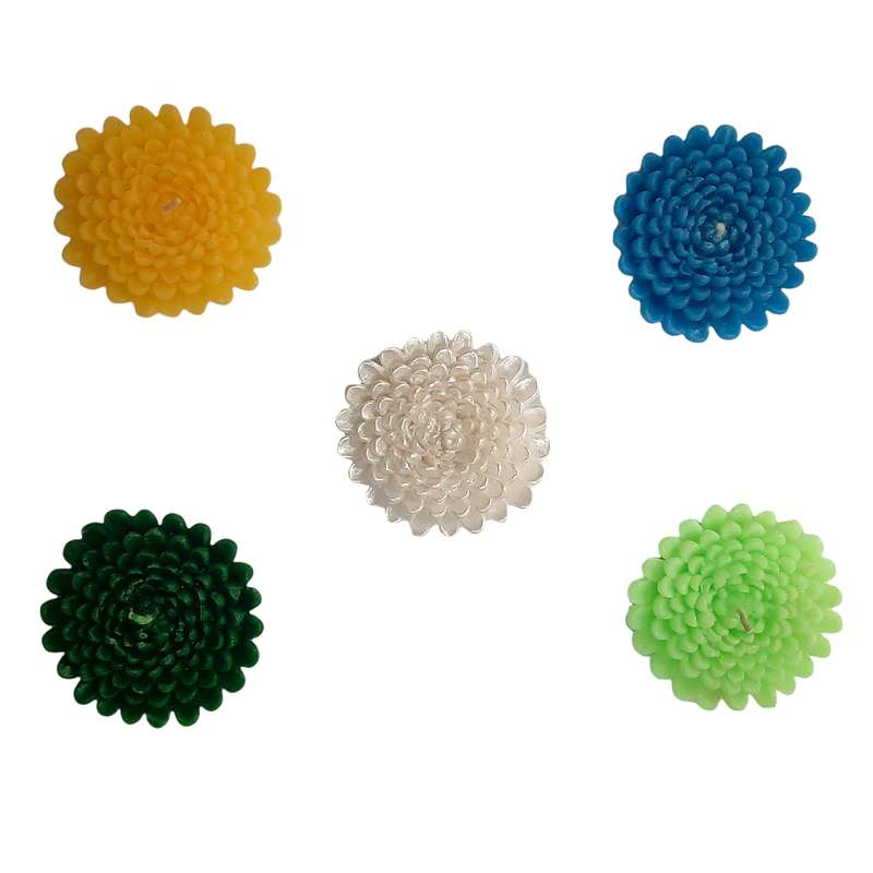 شمع مدل گل داوودی N1 بسته 5 عددی