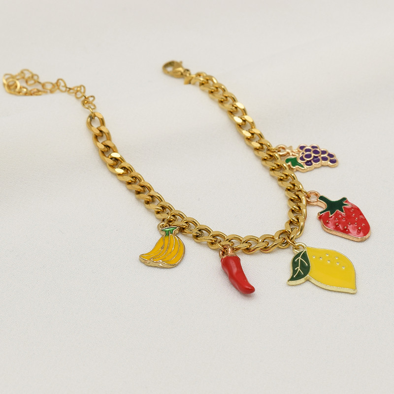 دستبند دخترانه دلنار گالری مدل میوه‌های تابستونی