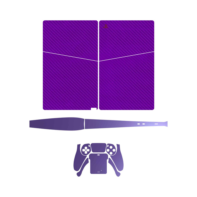 برچسب کنسول و دسته بازی PS5 Slim Digital Edition ماهوت مدل Purple Fiber_Matte BlueBerry 