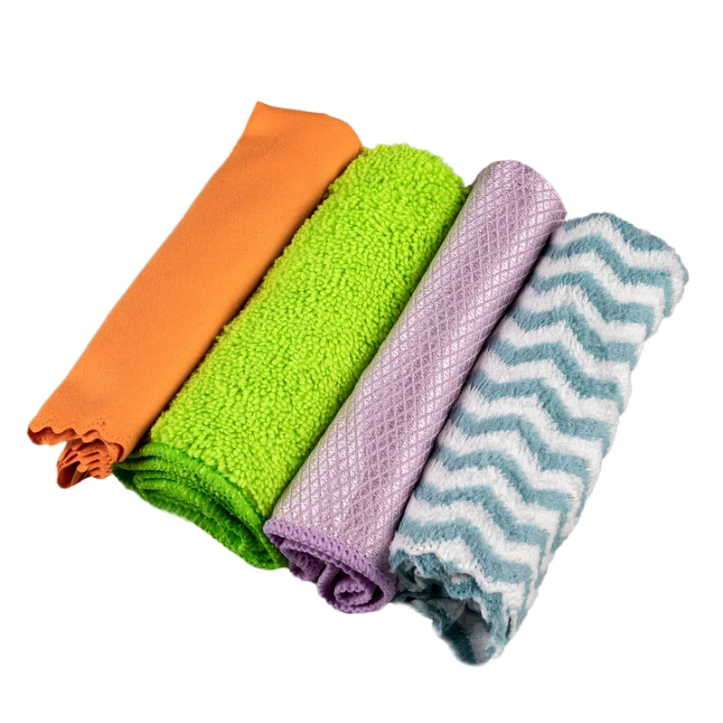 دستمال آشپزخانه سانتکس مدل میکروفایبر کد 4040 بسته 4 عددی 