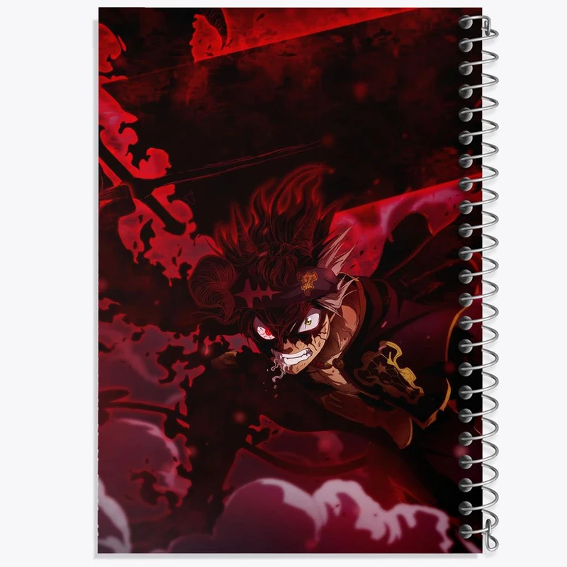 دفتر ژورنال نویسی 50 برگ خندالو مدل نقطه ای طرح آستا انیمه بلک کلاور Black Clover کد 11706