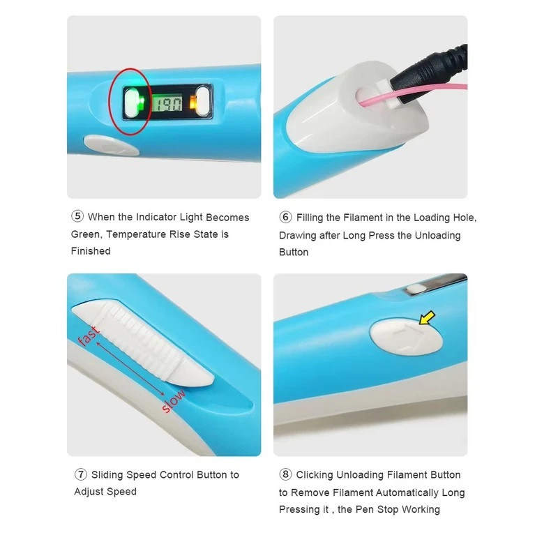 قلم طراحی سه بعدی مای ریول مدل RP-100B به همراه فیلامنت PLA