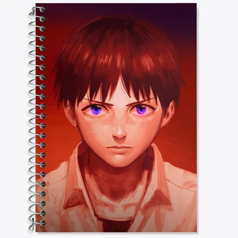 دفتر زبان 50 برگ خندالو مدل سه خط طرح شینجی انیمه اونگلیون کد 13823