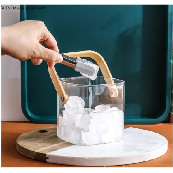 عکس شماره 5 : ظرف یخ مدل مربع دسته بامبو کد 1369n at1530