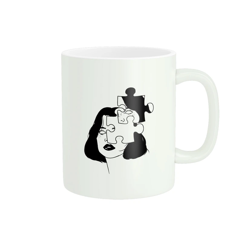 ماگ پاد آفرین مدل صورت پازلی دختر کد 1119